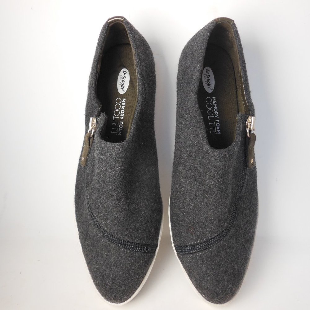 Dr. Scholl’s Repeat Zip Cool Fit Memory Foam Slide 7.5 women's Grey fabric upper